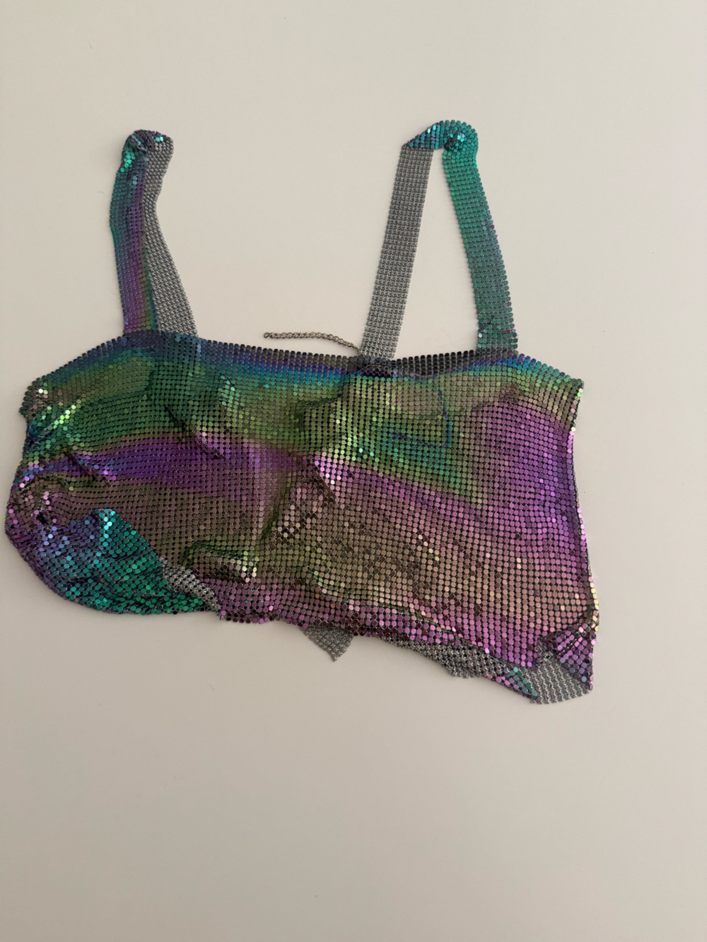 Rainbow chainmail top - vintage